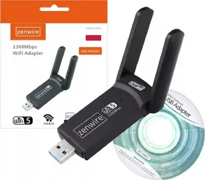 Сетевая USB 3.0 WiFi карта zenwire WD-4605AC — внешняя, 5 ГГц, до 1300 Мб