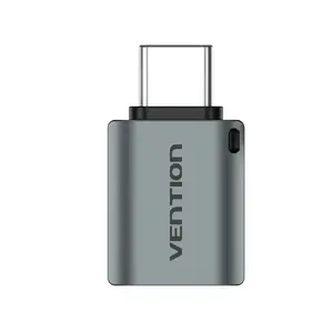 OTG adapteris Vention USB-C (vīrietis) uz USB 3.0 (sieviete), pelēks alumīnija sakausējums, niķeļots kontakti