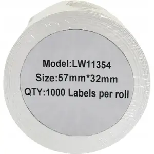 Etiķešu lenta Dymo LW 11354 57 mm x 32 mm — 1000 melnas uz baltas nomaiņas etiķešu