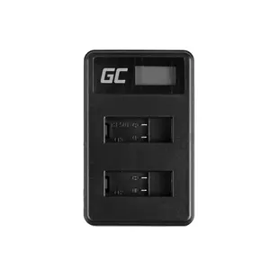 Battery charger Green Cell AHBBP-501 for digital camera batteries, USB input, LCD display, black