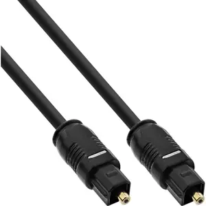 Optical audio cable InLine Toslink male–male 3 m, gold-plated contacts, black