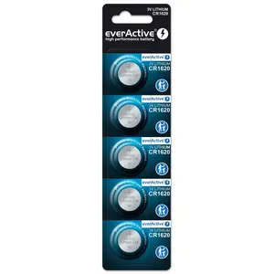 Household single-use lithium battery Everactive CR1620, CR16205BL, 3V, diameter 16 mm, height 2 mm