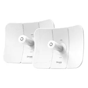 Network bridge TP-LINK Beam Bridge 5 UR KIT, 5 GHz single-band, Wi‑Fi 5 (802.11ac), Gigabit Ethernet, external antenna, max range 15000 m, white