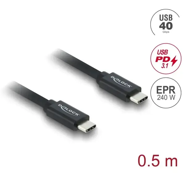 DELOCK USB4 Gen 3x2 40 Гбит/с USB C–USB C 0,5 м Photo 2