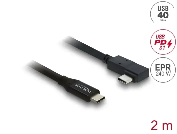 DELOCK USB4 Gen 3x2 40 Gbps USB-C to USB-C 2 m Photo 2