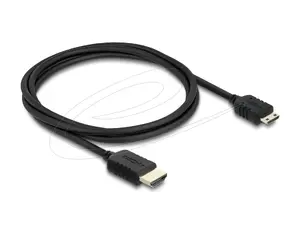 HDMI cable DELOCK 81684 — 1 m, HDMI Type A (Male) to HDMI Type C (Male), 48 Gbit/s, 7680×4320, black