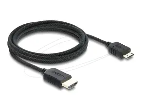 HDMI cable DELOCK 81688 — 2 m, HDMI Type A (male) to HDMI Type C (Mini, male), 48 Gbit/s, up to 7680×4320, gold-plated contacts, black