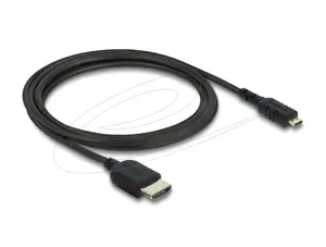 HDMI cable DELOCK 81691 — HDMI Type A to Micro HDMI Type D, 2 m, 48 Gbit/s, up to 7680×4320, gold-plated contacts, black