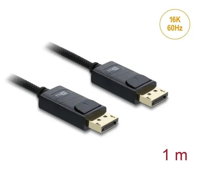 DELOCK koaksiālais DisplayPort kabelis 16K 60 Hz 1 m Photo 2