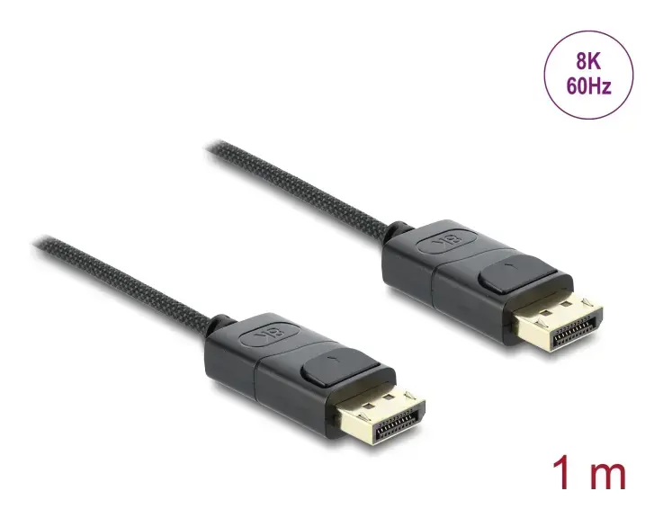 DELOCK DisplayPort koaksiālais kabelis 8K 60 Hz 1 m Photo 2