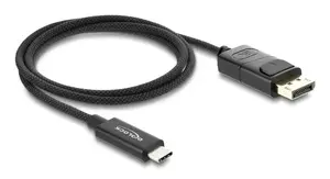 DELOCK Coaxial USB Type-C to DisplayPort cable (DP Alt Mode) 4K 60 Hz, USB-C to DP, 1 m, black, 3.5 mm diameter