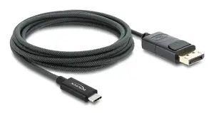 DELOCK Coaxial USB Type-C to DisplayPort cable (DP Alt Mode) 4K 60 Hz, 2 m, black