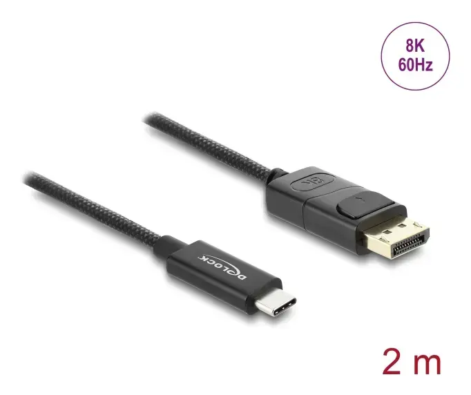 DELOCK USB Type-C — DisplayPort kabelis 4K 60 Hz 2 m Photo 2