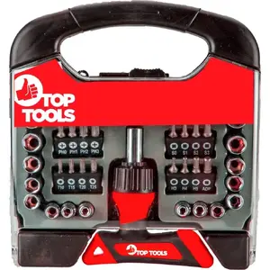 Screwdriver bit set Top Tools 39D200 — 44 pieces with holder