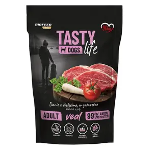 Влажный корм для собак BIOFEED Tasty Dogs Life Телятина 150 г — полноценный пауч для одного приёма, взрослым, белок 11.5%, жир 8.5%