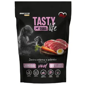 Влажный корм для собак BIOFEED Tasty Life Junior Телятина 150 г — полнорационный беззерновой пауч для щенков