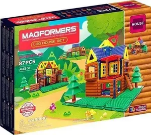 Магнитный конструктор MAGFORMERS LOG HOUSE SET – набор магнитных плиток для строительства