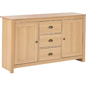 Chest cabinet Beliani LANSIN — two-door, light wood finish, compact storage