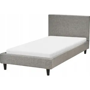 Bed Beliani FITOU 90 x 200 cm light grey velvet