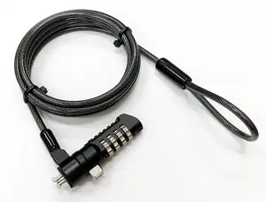 eSTUFF GLB220105-ITH Cable Lock Black 1.8 m with 4-Wheel Combination for Nano Slot