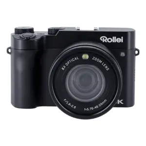 Bridge camera Rollei Powerflex X8 Dual Lens — 64 MP CMOS, 10720×6030, 8× optical zoom, 5K video, Wi‑Fi, 3.6" touchscreen, black
