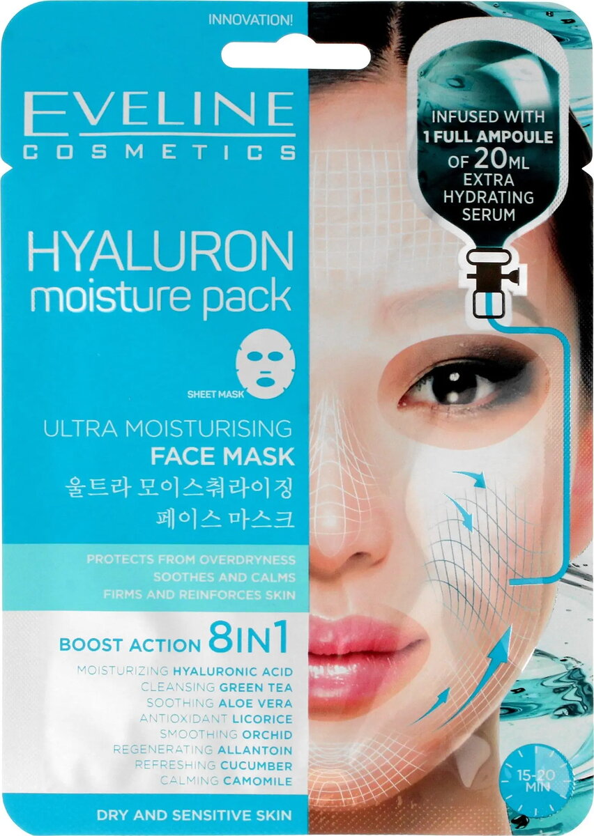 Sejas maska Eveline Hyaluron Moisture Pack