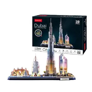 3D puzle CubicFun City Line Dubai LED, 182 detaļas, 532×48 mm, 10+