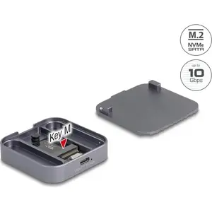 External magnetic enclosure DELOCK USB Type-C 10 Gbps for 1 x M.2 NVMe or SATA SSD (model 42032)