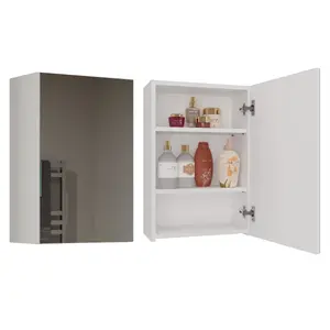 Настенный шкаф для ванной top e shop POLA 1DL BIEL — 400×220×600 мм, 3 полки, белый