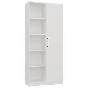 Офисный шкаф-стеллаж top e shop RD-80 BIEL KPL — 10 полок, ДСП, 800×300×1820 мм, белый