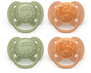 Philips AVENT Ortodontisks silikona māneklis Ultra Soft bērniem no 18 mēnešiem Zaļš un oranžs 4 gab. SCF093/07
