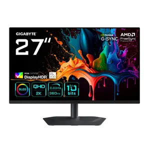 27" GIGABYTE MO27Q3 QD‑OLED QHD Gaming Monitor — 2560x1440, 360Hz, 0.03ms, 250 cd/m², HDR True Black 400, HDMI 2.1, DP 1.4