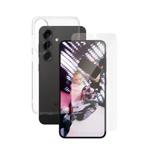 Набор PanzerGlass 2-в-1 для Samsung Galaxy S25 — защитное стекло + PET, прозрачные, 50 шт.