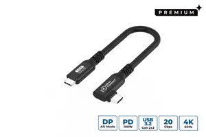 MicroConnect USB3.2CC015-A USB cable USB-C to USB-C USB 3.2 Gen 2x2 0.15 m Black 20Gbps 100W