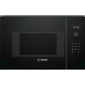 Built-in solo microwave Bosch Serie 6 BFL524MB0 — 20 L, 800 W, LED display, rotary and touch controls, black