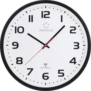 Wall clock Renkforce RF-6826036, 320 mm diameter, 45.5 mm depth, black