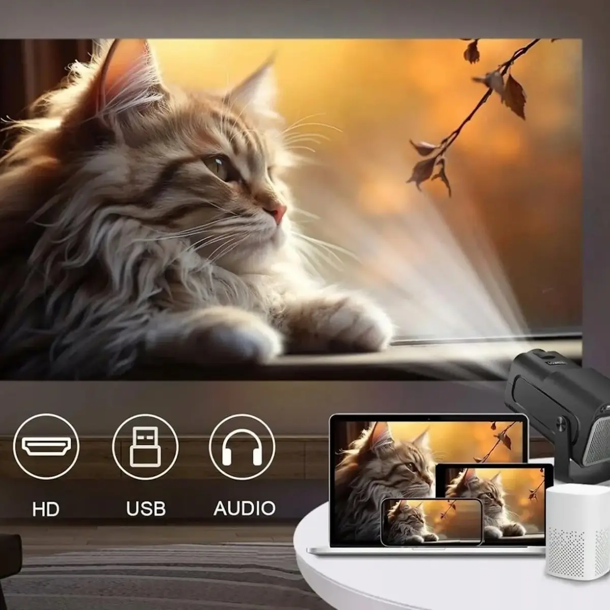 Riff HY320 Portable Smart Projector 1080p Photo 5