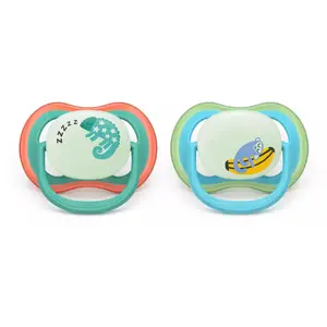 Bērnu knupis Philips AVENT SCF376/28 ultra air Nighttime — silikona ortodontiskā krūtiņa, klasiskā knupja forma