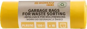 Garbage Bags Donau 120 L for Plastic Segregation, ECO, 10 pcs, yellow