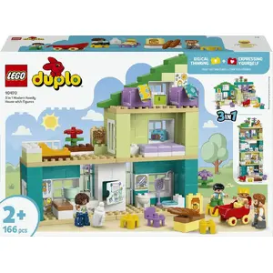 Конструктор LEGO DUPLO 10470 — Современный дом для семьи, 166 деталей, 4 фигурки, 2+ лет