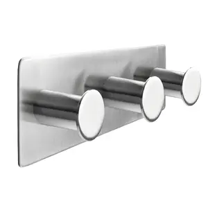 Wall-mounted universal indoor hook Tesa 59334-00000-01, stainless steel, 180×36×45 mm, 1 pc
