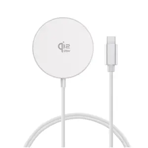 Iekštelpās paredzēts USB viedtālruņa lādētājs 4smarts 541709 — USB‑C, bezvadu uzlāde, ātra uzlāde, 15 V, kabelis 1,5 m, balts