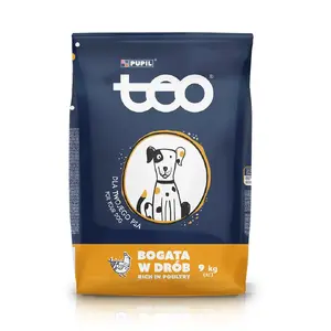 Сухой корм для собак TEO Rich in poultry 9 кг — для взрослых, полнорационный, белок 23%, жир 12%, влажность 10%