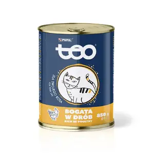 Влажный корм для кошек TEO Rich in poultry 850 г — полный рацион для взрослых, банка, 81% влаги, 8% белка, 4,5% жира