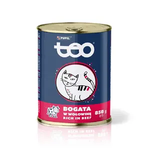 Влажный корм для кошек TEO Rich in beef 850 г — полный рацион для взрослых, монопротеиновый, без зерна, без глютена и сои