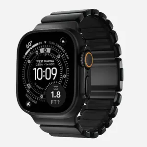 Band Nomad Goods Stratos Black Titanium for Apple smartwatches, width 23.6 mm, wrist 130–200 mm