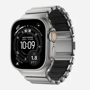 Band Nomad Goods Stratos Natural Titanium for Apple smartwatches, width 23.6 mm, wrist 130–200 mm