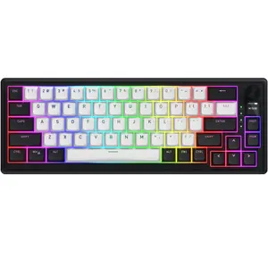 Bezvadu spēļu klaviatūra 65% HATOR Skyfall 65 MAG ULTIMA 8K — USB, RF, Bluetooth, magnētiski-mehāniskie slēdži, RGB