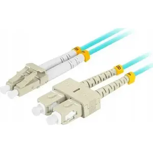 Fiber patchcord LANBERG MM LC/UPC–SC/UPC duplex 3.0 mm OM3 50/125 LSZH 1 m (aqua)