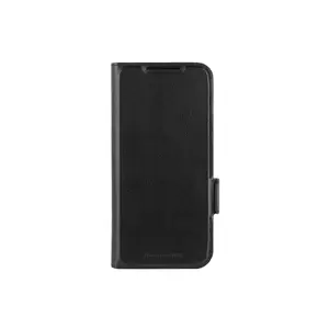 Wallet phone case dbramante1928 Oslo Pro for Google Pixel 9a, leather + plastic, for 16 cm (6.3") screen, black, 3 card pockets, desktop stand